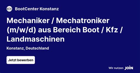 BootCenter Konstanz Konstanz Mechaniker Mechatroniker M W D Aus