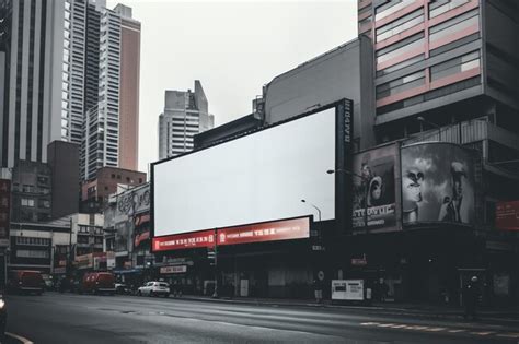 Premium Photo Blank White Billboard On City Street