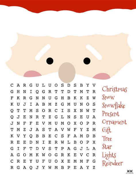 Christmas Word Searches - 25 Free Printables | Printabulls