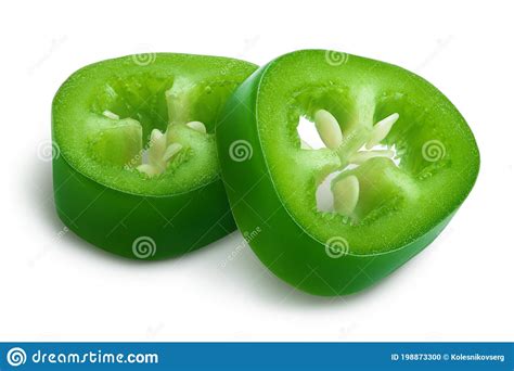 Pimenta De Jalapeno Fatiada Isolada Em Fundo Branco Pimenta Verde