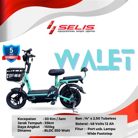 Jual Selis Walet 48V 12 Ah Sepeda Listrik Dewasa Emoped Selis Sepedah