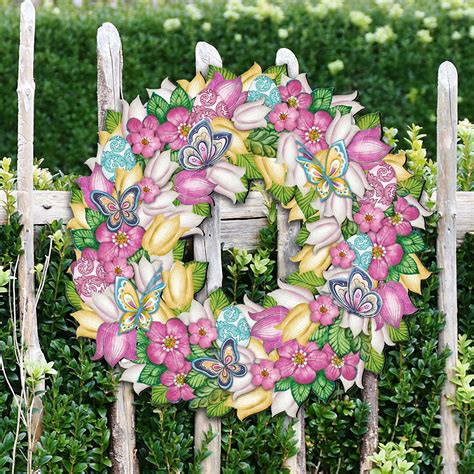 The Holiday Aisle® Tiburon Flowers Spring Wreath Figurine | Wayfair