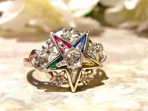 Vintage Order Of The Eastern Star Diamond Ring Ladies Masonic Etsy