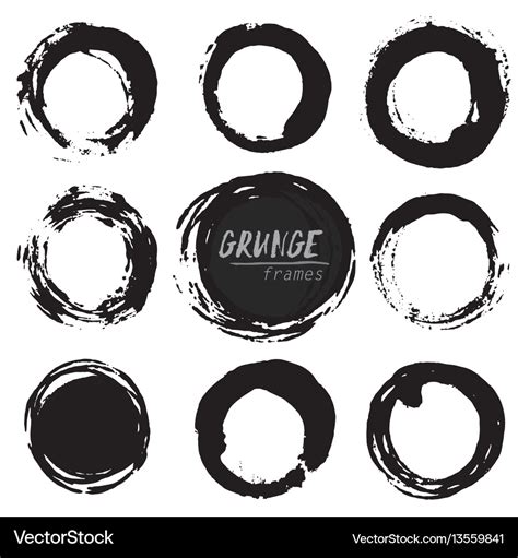 Set Of Round Grunge Shapes Royalty Free Vector Image