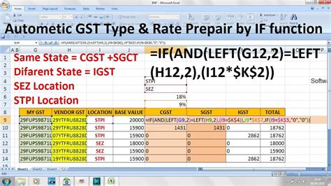 If And Left Formula Automatic Gst Calculation By Advance Excel With