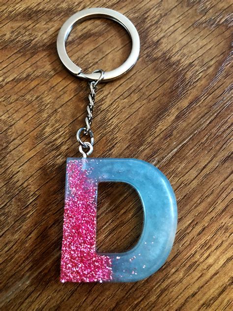 Handmade Resin Letter D Keyring Keychain Charm Etsy