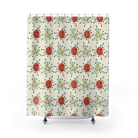 Mid Century Modern Shower Curtains Mcm Shower Accessory Retro