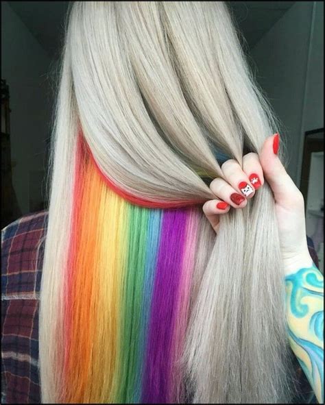 Hidden Rainbow Versteckte Regenbogen Haare Liegen Im Trend Frisuren Damen Hidden Rainbow