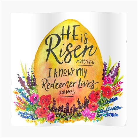 He Is Risen Watercolor Poster By Jstunkard Redbubble