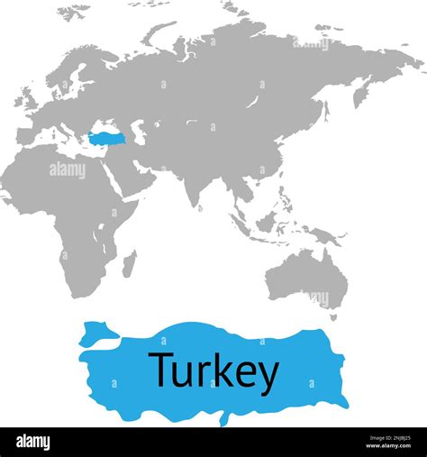 El Mapa De Turqu A Est Resaltada En Azul En El Mapa Del Mundo Imagen