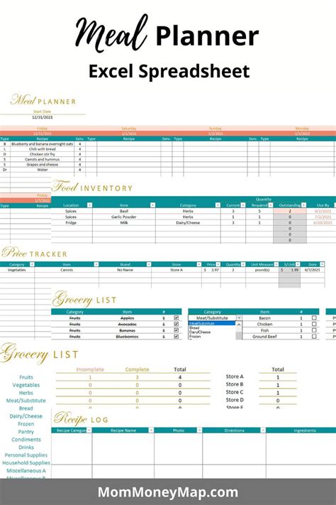 Meal Planner Excel Spreadsheet | Excel spreadsheets, Meal planner, Meal planner template