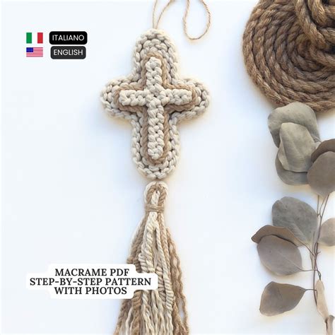 eng ita macrame cross pattern  knot guide  pattern macrame