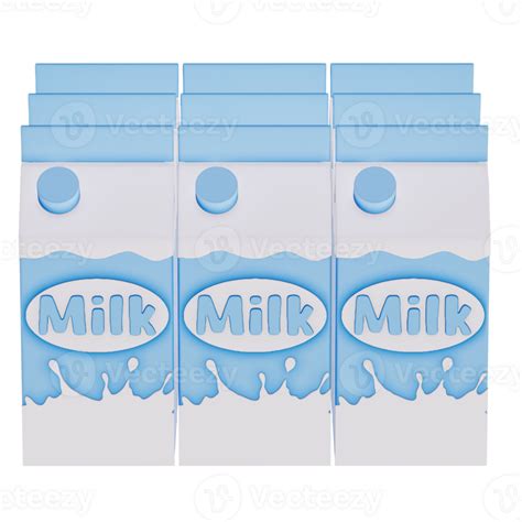 Groceries Theme 3d Milk Product Fresh Milk Cartons Pack On A