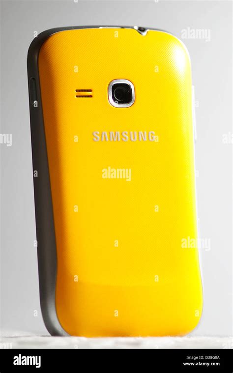 A Yellow Samsung Mobile Phone Stock Photo Alamy