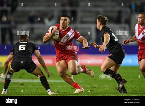 David Fifita Of Tonga In Actionduring The Rugby League World Cup 2021