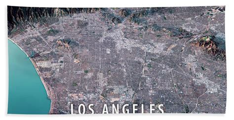 Los Angeles 3d Render Satellite View Topographic Map Horizontal Beach