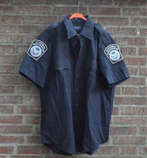 Us Customs Navy Blue Uniform Shirt Short Sleve 175 Police Badge Eu