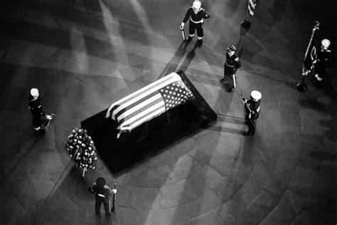 President John Fitzgerald Kennedy’s casket lying...