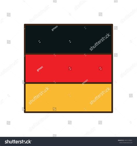 German Flag Line Fill Style Icon Stock Vector Royalty Free