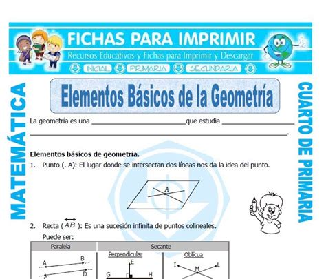 Elementos Basicos De La Geometria Para Cuarto De Primaria