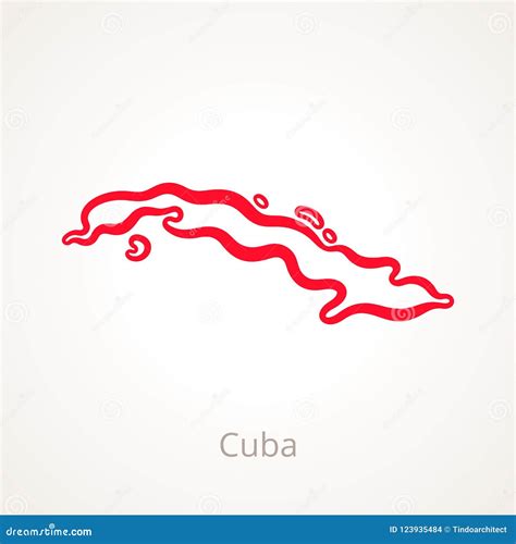 Cuba mapa del esquema ilustración del vector Ilustración de silueta