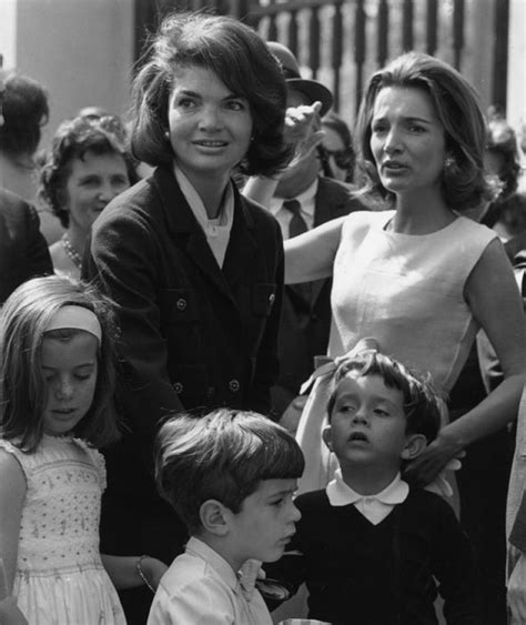 Jackie Kennedy With Her Children John Jr And Caroline Outside