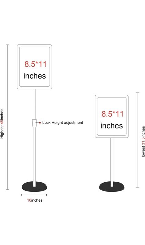 HUAZI Adjustable Sign Holder Standing Floor Sign Stand For 8 5x11