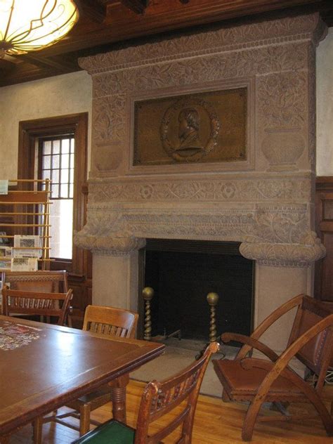 Carved Mantelpiece by Stanford White with Augustus St. Gaudens Bronze Relief of Oliver Ames II