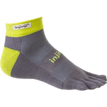 InjinjiTrail Midweight CoolMax Mini Crew Toe Sock Womens Outdoor