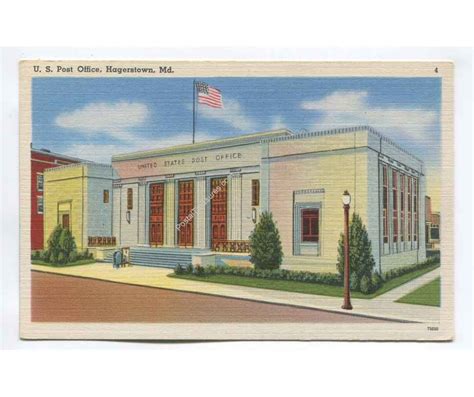 Us Post Office Hagerstown Maryland Vintage Postcard