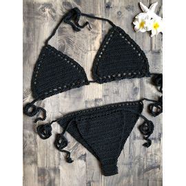 Femmes Sexy Micro Bikini Crochet Coton String G String Lingerie Triangle Bikini Top Soutien