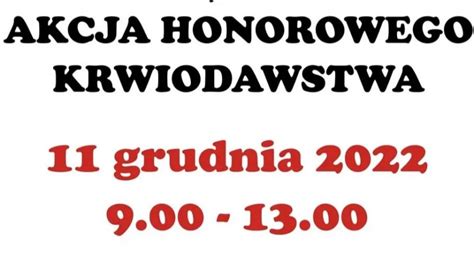 Świąteczna Akcja Honorowego Dawcy Krwi