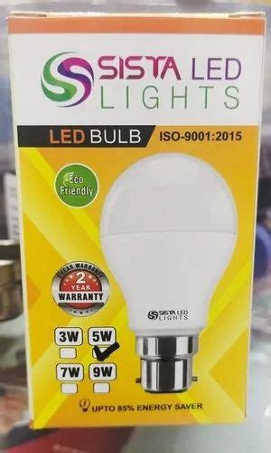 Aluminum Round Sista Led Bulb For Indoor Base Type B At Rs