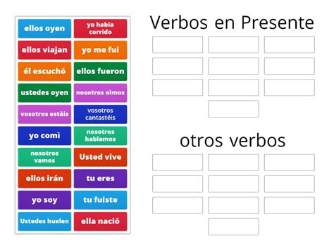 Verbos En Presente Indicativo Group Sort