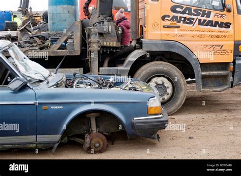 scrap metal dealer old car junk dealers scrapmetal cars car brought Stock Photo: 54034635 - Alamy