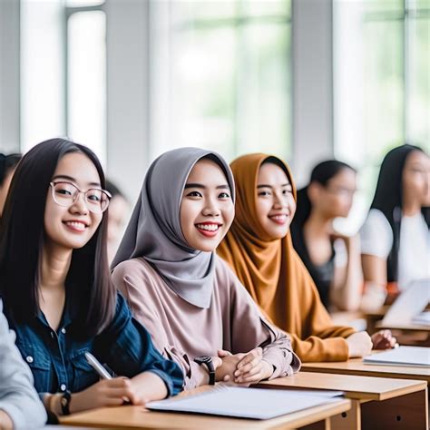 Premium Photo Group Of Muslim Students Studying Together In Classroom