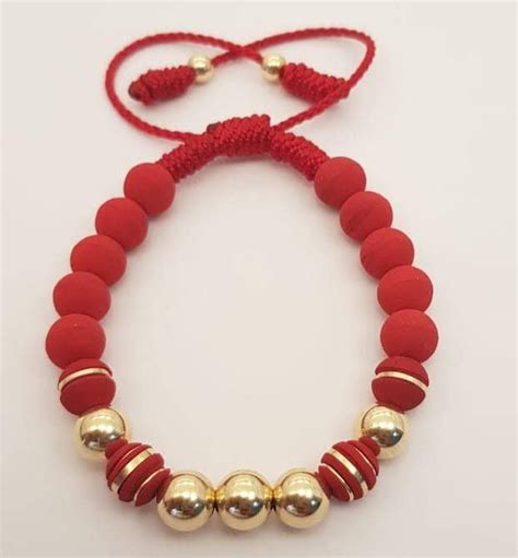 Brazalete Rojo Con Divino Nino Bal N Mm Oro Laminado K Oro