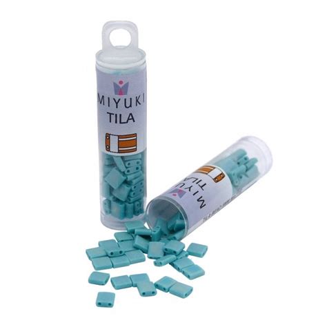 Miyuki Tila Mix 7 2g Tube Matte Opaque Turquoise Beads And