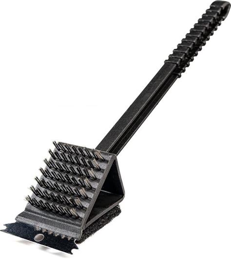 Brosse Pour Barbecue En Fonte 3 En 1 Avec Spatule Et Ouate De Nettoyage