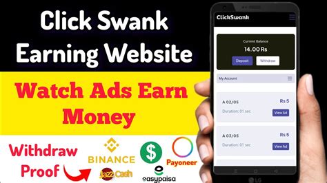 Click Swank Earning App Watch Ads Earn Money New Online Earning