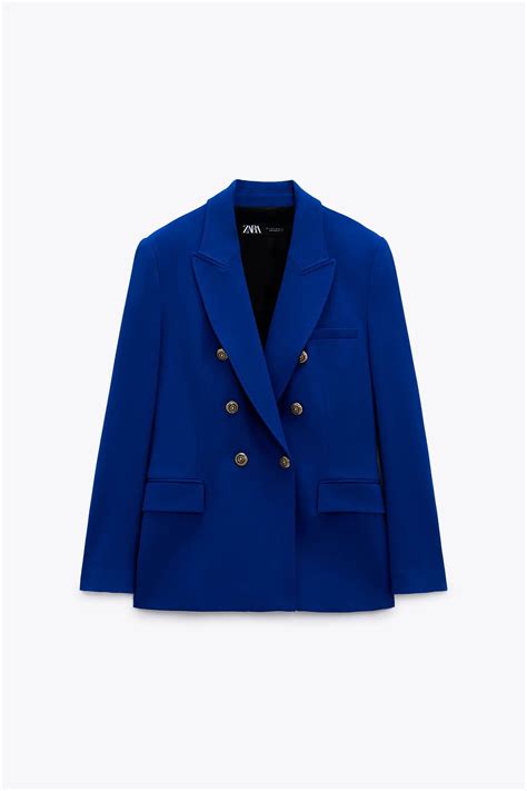 Zara Textured Double Breasted Blazer In Green — Ufo No More