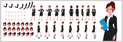 Business Girl Character Design Model Sheet Girl Character design Front ...