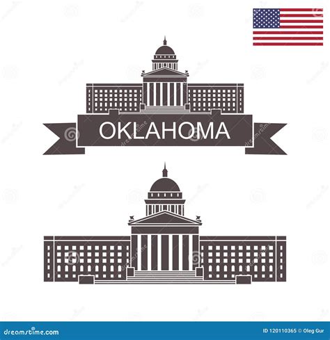 State of Oklahoma. Oklahoma State Capitol Building Stock Vector ...