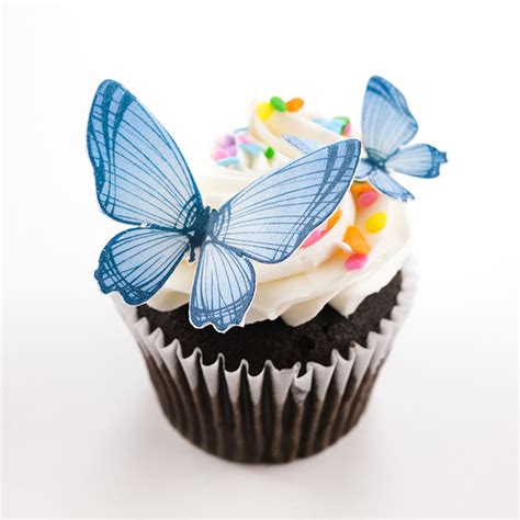 Pre Cut Edible Wafer Paper Butterfly Blue