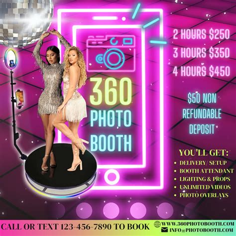 360 Photobooth Flyer 360 Photobooth 360 Flyer Party Etsy