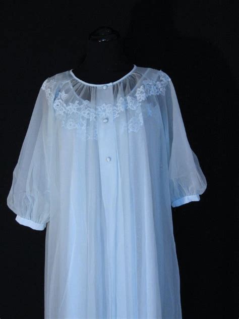 Blue Peignoir Set Gown And Robe 1960s