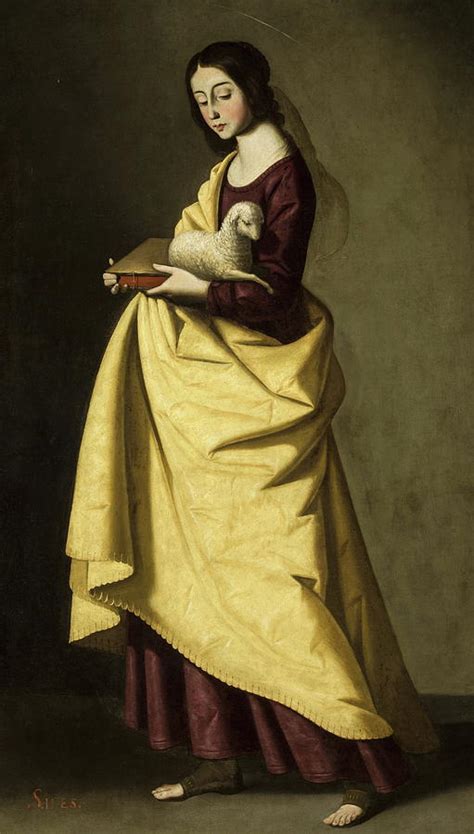 Saint Agnes Painting By Francisco De Zurbarn Fine Art America