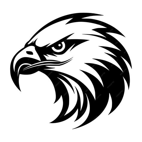 Premium Vector | Eagle head bird animal logo black and white illustration