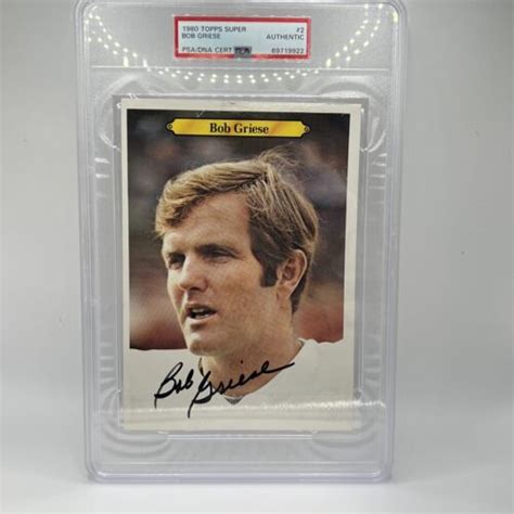 Topps Super Football Bob Griese Psa Authentic Auto Miami