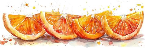 Watercolor Painting Of Orange Slices Premium Ai Generated Image